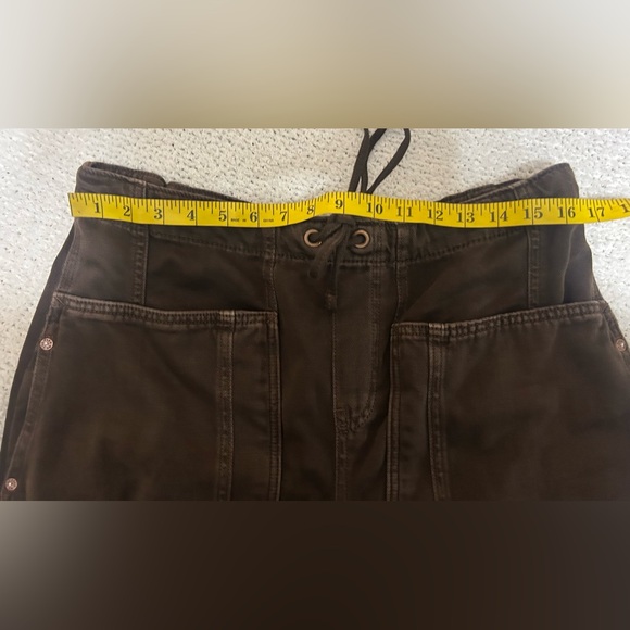 Free People Silverton Pull On Barrel Jeans Size M Brown Cargo Boho Lagenlook - Picture 8 of 10